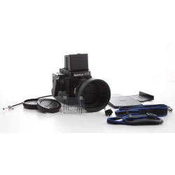 Mamiya 645 set lens, cassette, 2 belts, sports grip