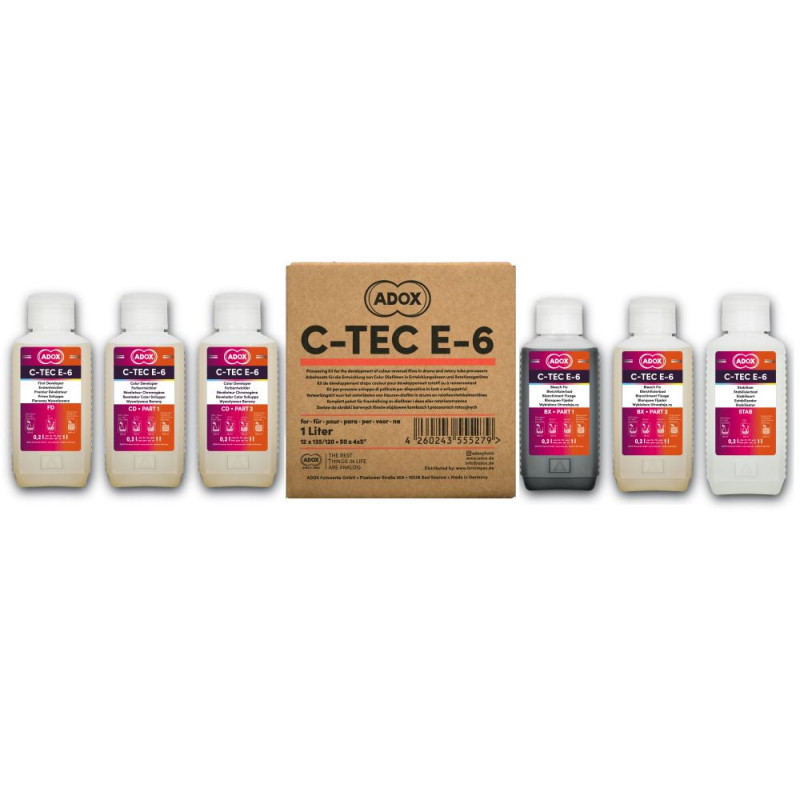ADOX C-Tec E-6, komplet za barvni inverzni proces (12 filmov)