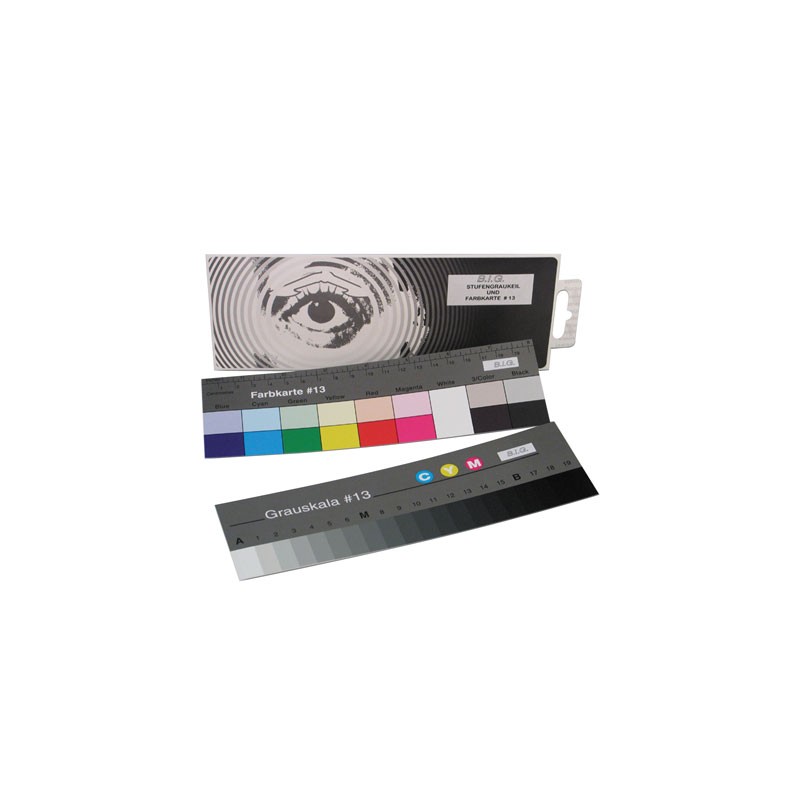 Reference colour chart No 13 + grey wedge, 18 cm