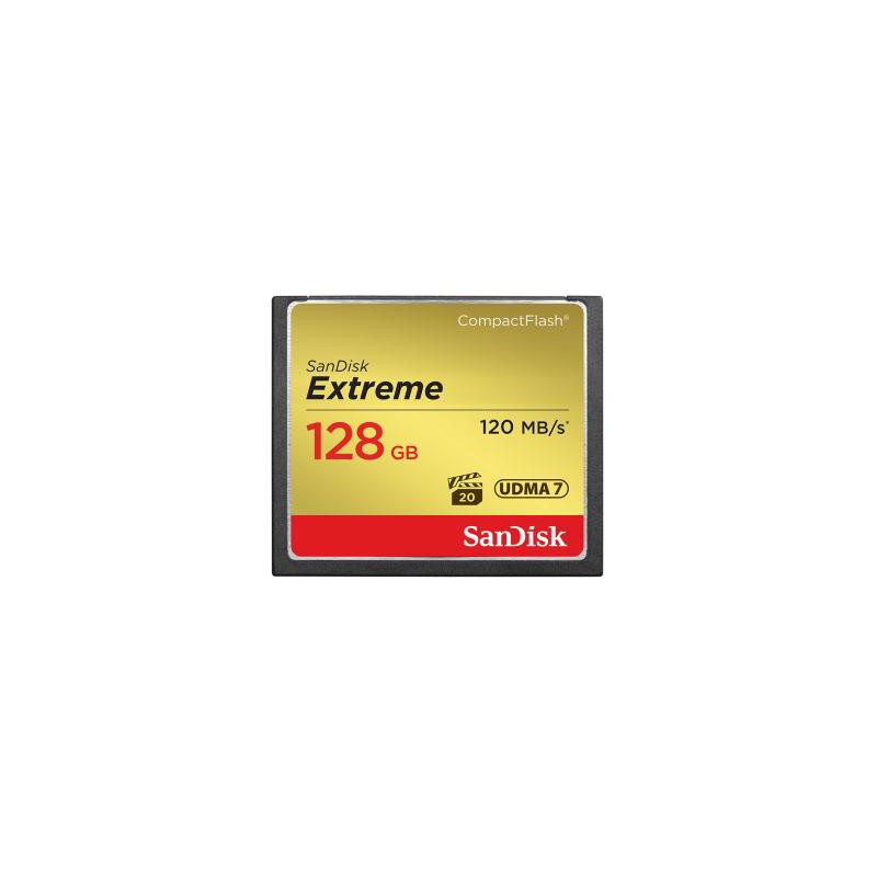 SanDisk Extreme CF 128 GB 120 MB/s zápis 85 MB/s UDMA7 (SDCFXSB-128G-G46)
