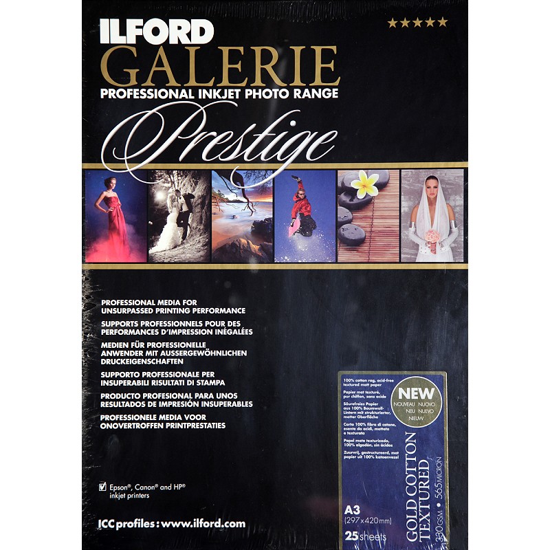 Ilford Galerie Prestige, gold cotton textured A3, 330g, 25ks
