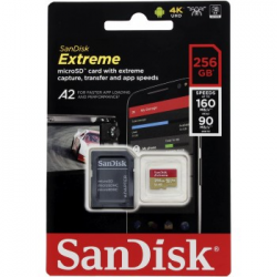 SanDisk Extreme micro SDXC 256 GB 160 MB/s A2 C10 V30 UHS-I U3 (SDSQXA1-256G-GN6MA)