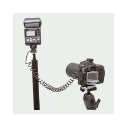 Spiral cable with foot for Canon E-TTL II flash, 0.5 m